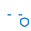 White car icon with blue shield icon
